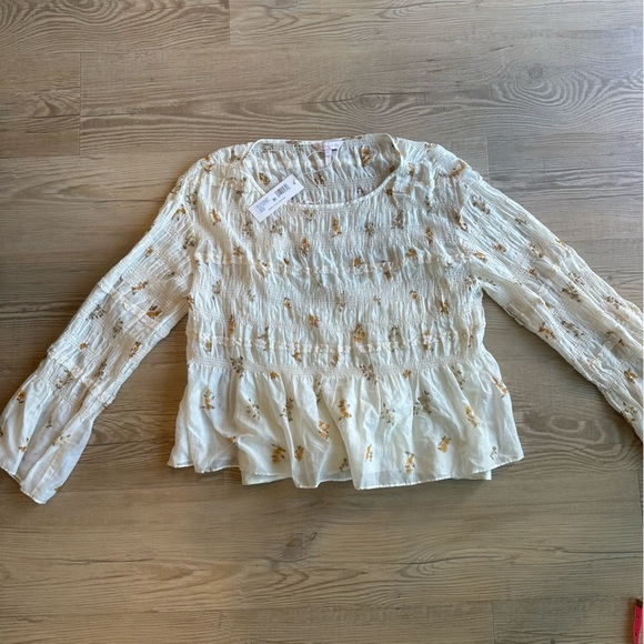 NWT Rebecca Taylor Marigold Fleur Ines Smocked Blouse Size Small women’s top - Picture 8 of 14